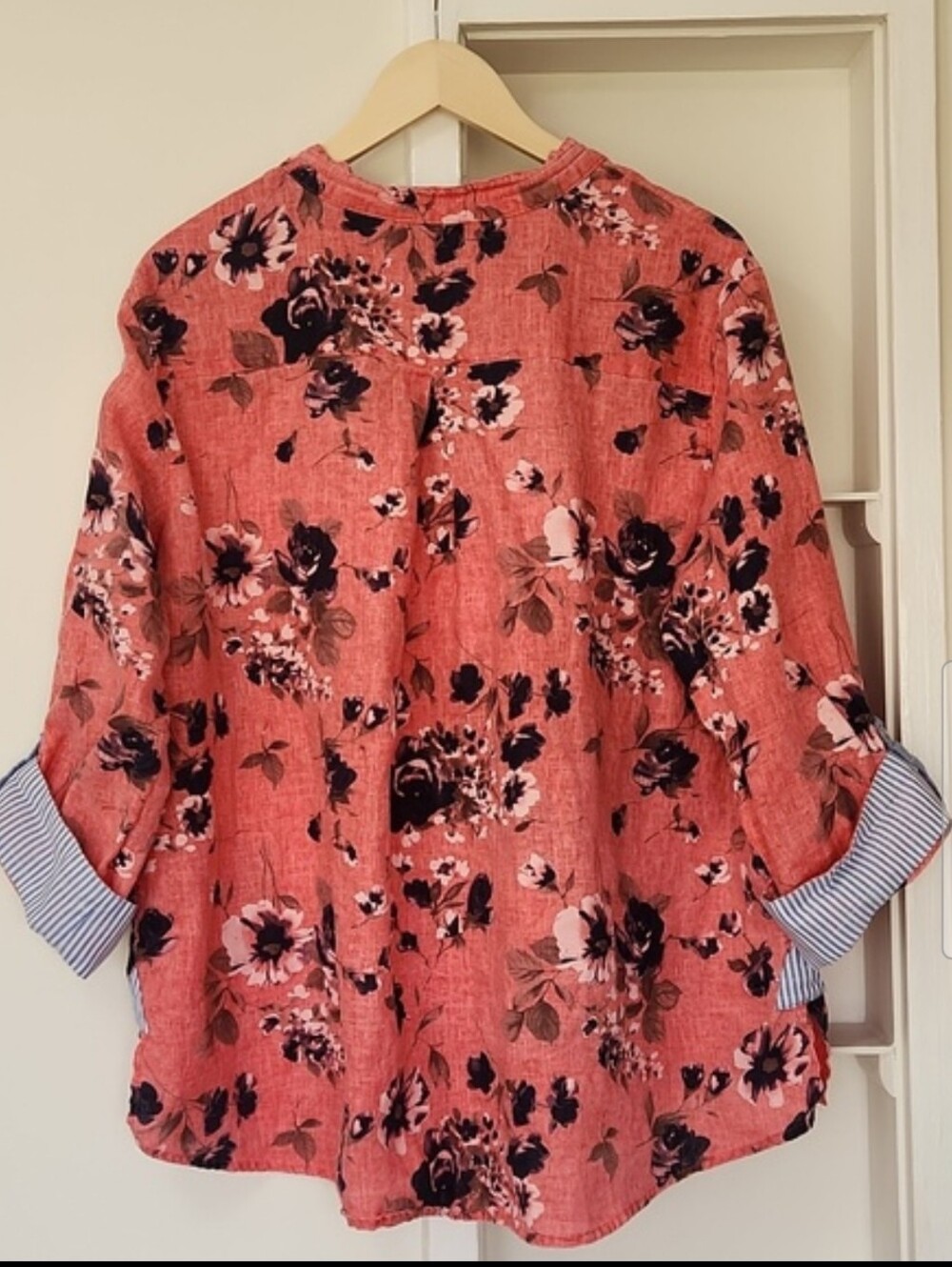 John Mark Linen Popover Floral Tunic Top 1X Cottagecore Boho - Picture 4 of 17